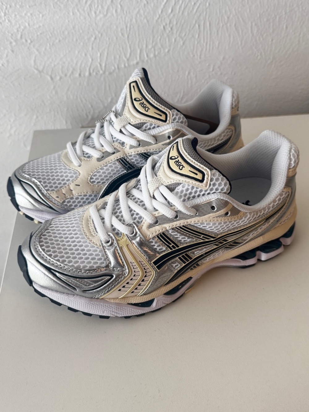 White Silver & Cream Athletic Sneakers